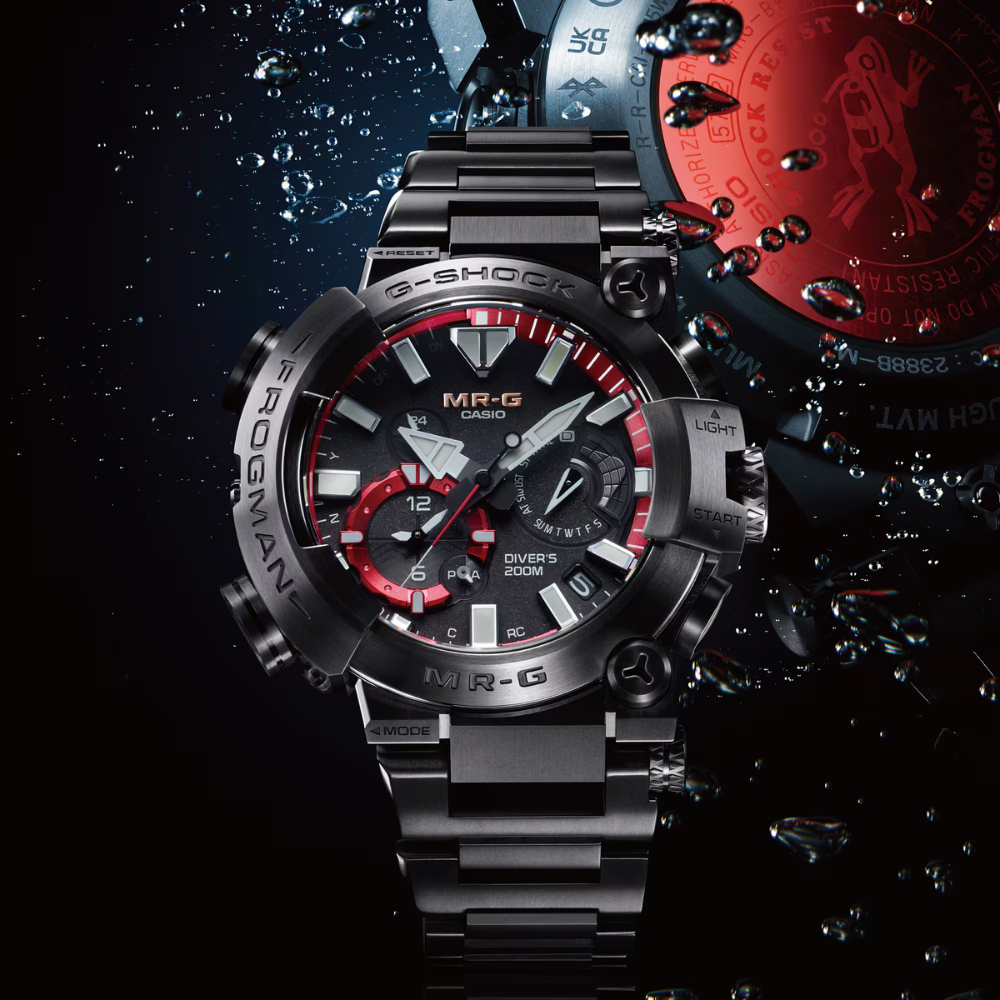 深海に輝くルビーレッドのG-SHOCK「MR-G FROGMAN」