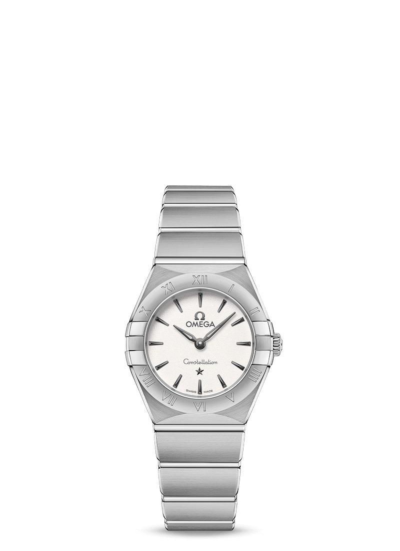 OMEGA CONSTELLATIO﻿N QUARTZ 25mm<br />
オメガ コンステレーション クオーツ25mm<br />
<br />
価格：　￥462,000<br />
品番：　131.10.25.60.02.001<br />
ケース﻿: 　ステンレススティー﻿ル<br />
ケース直径﻿:　 25 m﻿m<br />
防水﻿: 　3 気圧 (30 メートル / 100 フィート﻿)<br />
キャリバー： オメガ 4061（電池の寿命の最大化を実現する、新しいクオーツ・キャリバー。赤のオメガロゴ入り、ロジウムプレート仕上げ﻿。）電池寿﻿命: 48ヶ﻿月<br />
種類﻿： クォー﻿ツ<br />
ダイアルの色﻿: 　シルバー<br />
クリスタル﻿: 　両面に無反射加工を施したドーム型強化無反射サファイアガラ﻿ス<br />
素材﻿: 　ステンレススティー﻿ル<br />
クラスプの種類﻿: 　コンフォートセッティング付きバタフライクラス﻿プ<br />
<br />
<br />
ドラマティックな不朽のデザインを誇るオメガ「コンステレーション」は、ケースに施された有名なハーフムーンデザインと「爪」、そしてとリンクブレスレットが特徴です。<br />
<br />
この25mmのステンレススティール製モデルは、ローマ数字が刻印されたベゼルが印象的で、ホワイトマザーオブパールのダイアルと傷の付きにくいサファイアクリスタルガラスが採用されています。針、オメガロゴ、コンステレーションの「星」、インデックスには18Kホワイトゴールドが使用されています。<br />
<br />
オメガ キャリバー 4061が搭載されており、ケースバックには「コンステレーション」を象徴する天文台のメダリオンが付いています。<br />
<br />
<br />
名古屋栄三越にはオメガ（OMEGA）の在庫を多数ご用意いたしております。オメガ（OMEGA）なら名古屋栄三越6階時計までお申し付けください。<br />
<br />
名古屋栄三越についてのお問合せは･･･<br />
<br />
〒460-8669 愛知県名古屋市中区栄3-5-1<br />
TEL:052-252-3743 （６階　ウォッチ＆ジュエリー）<br />
定休日:不定休<br />
営業時間:10:00～20:00