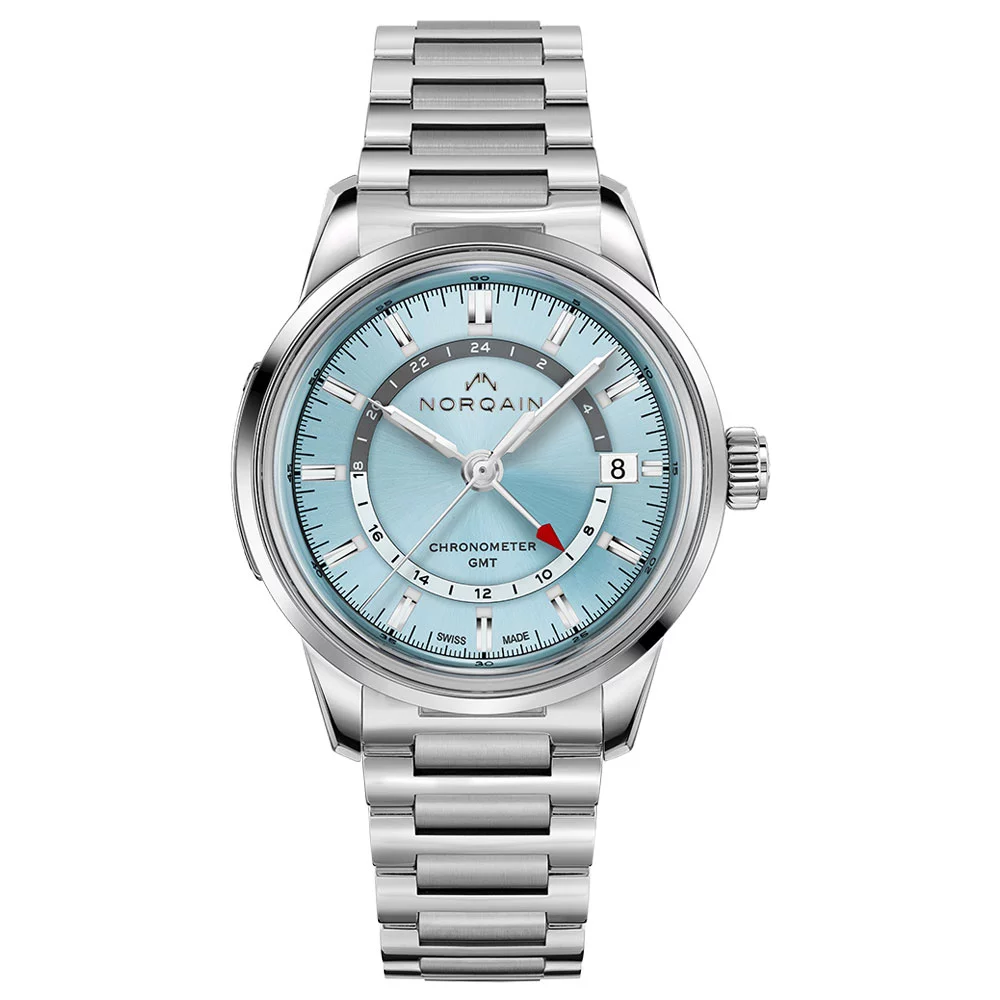 型番：N2100.22S01.A01<br />
ムーヴメント：自動巻き（マニュファクチュールキャリバー NN20/2：70時間）<br />
防水：100ｍ<br />
ケース径：40ｍｍ<br />
<br />
価格：687,500円(税込)<br />
<br />
「フリーダム 60 クロノ 40MM」から、トスカーナの情景をモチーフにした文字盤を備えたモデルが登場。40mmのステンレススチール製ケースを備え、カラフルでハイコントラストな文字盤が美しさとクリアな視認性を生み出しています。 ヴィンテージ・スポーツウォッチの「フリーダム 60 クロノ 40MM」は、自動巻きキャリバーN19を搭載し、クロノグラフ、日付表示、62時間のパワーリザーブを備えています。ねじ込み式リューズ、ヴィンテージ・ポンプスタイルのクロノグラフ・プッシャー、サファイヤクリスタル製ケースバック、100m防水、ノルケインプレートを装備。ノルケインブランドの個性と最高のクオリティを備えたモデルであることを約束します。 このウォッチは、ノルケインの"my life, my way"を体現しています。明るく自信に満ちたデザインの一つひとつが、イタリアの地中海でのハイキングやセーリング、海水浴を楽しんだ夏の冒険を想起して創られています。自分の人生を自分らしく楽しむ「la dolce vita」な生き方に相応しい陽気で鮮やかなモデルです。