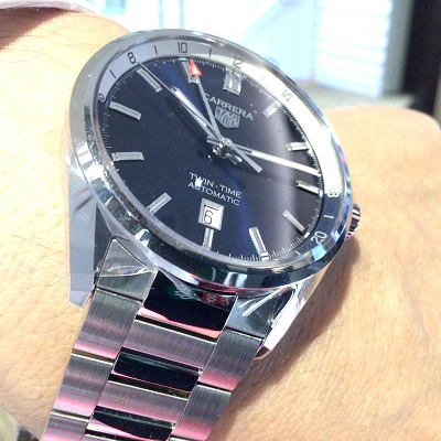 TAGHEUER　タグホイヤー　カレラ キャリバー7 ツインタイム デイト　GMT　WBN201A.BA0640