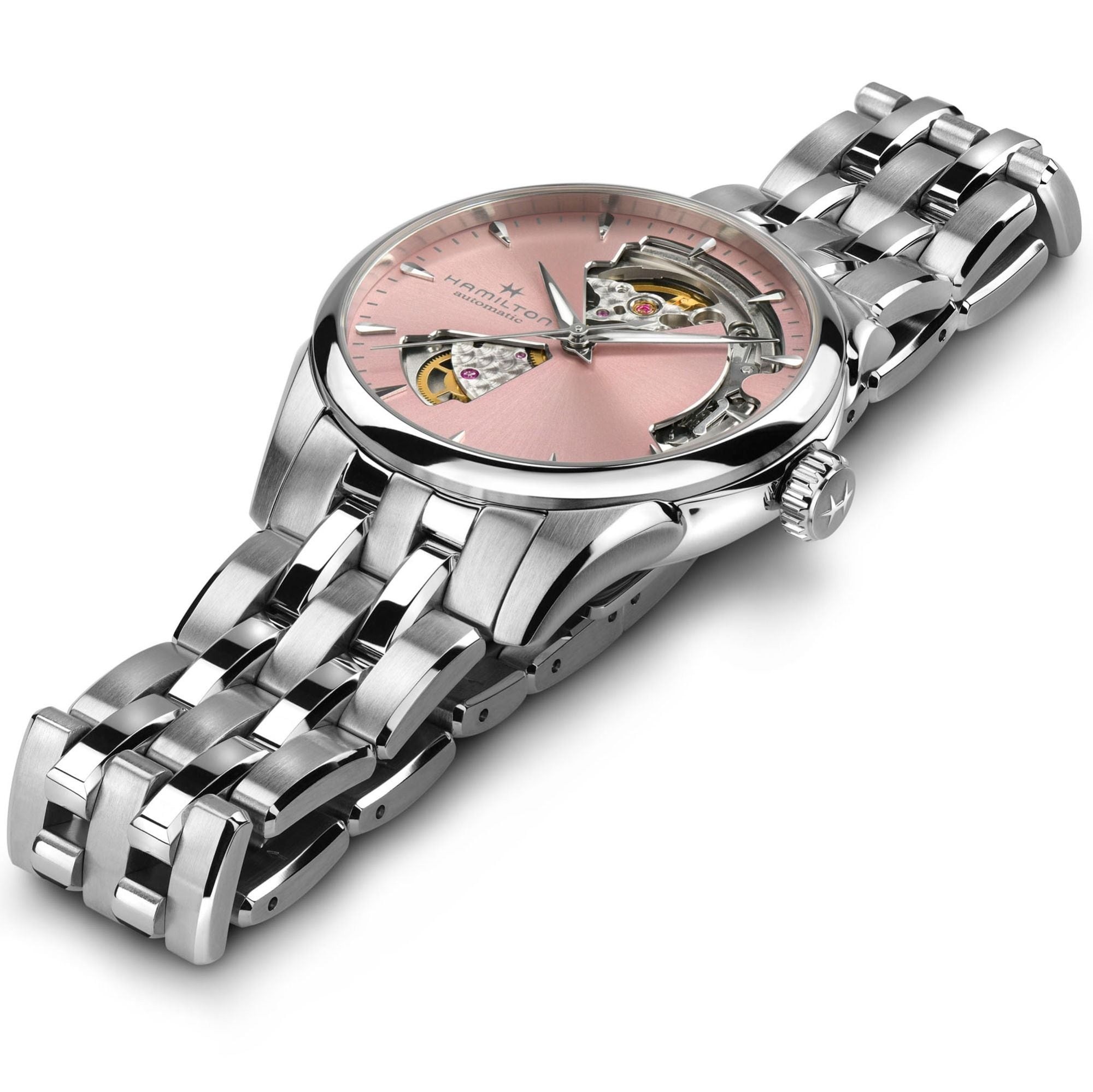 ジャズマスター オープンハート  レディ  ピンク 36mm  H32215170