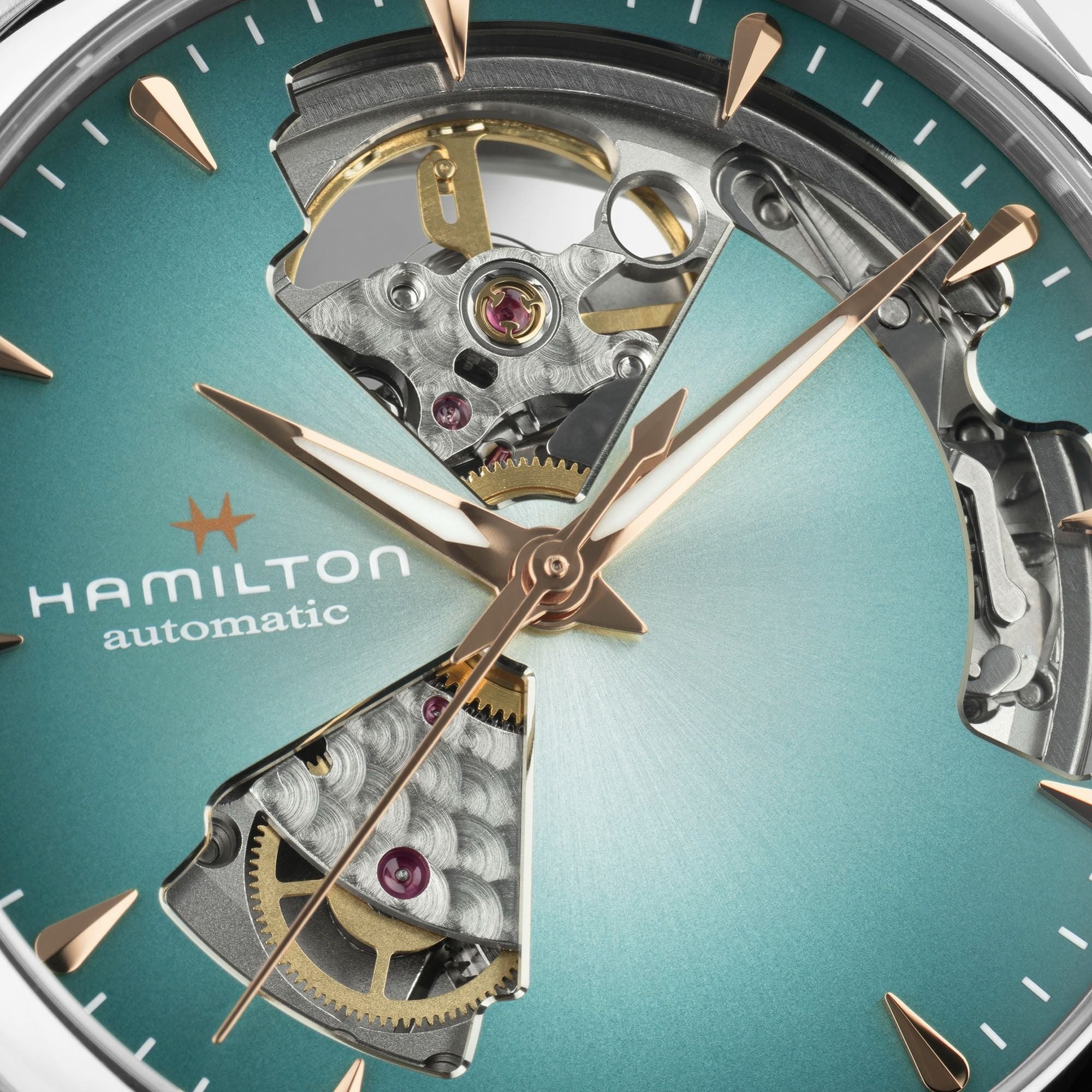 ジャズマスター  オープンハート レディ オート 36mm ブルー H32215143