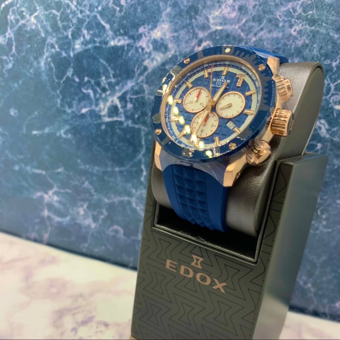 EDOX 　エドックス　ダイバーズ　防水　500㎜　世界限定　300本　セラミック　クォーツ　カッコいい　ゴールド　オシャレ　パワーボート　ダイヤ