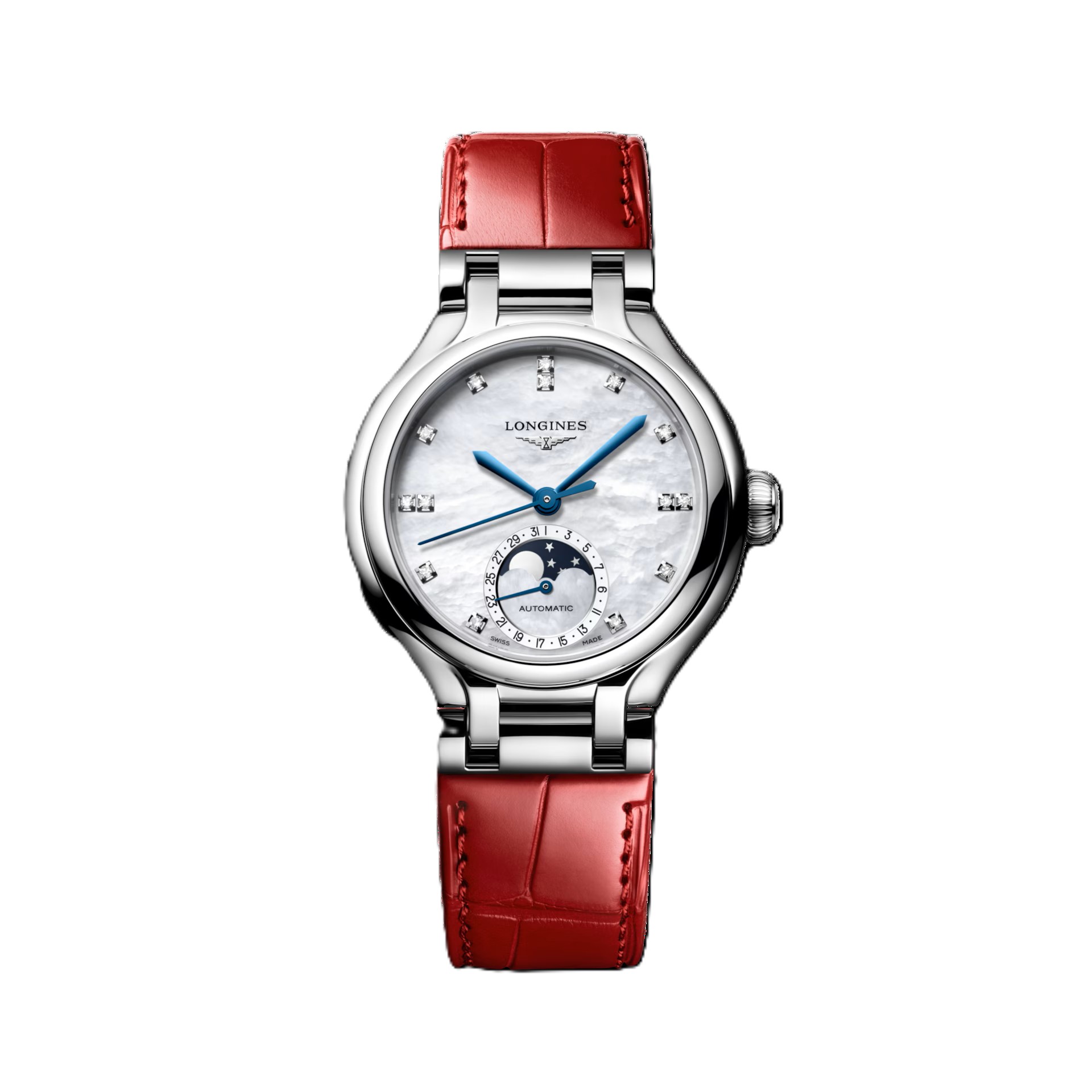 LONGINES PRIMALUNA MOONPHASE, L8.126.4.87.2, 自動巻 ウォッチ, Ø 34.00 mm, ステンレススティール ロンジン　LONGINES  婦人　婦人時計　レディース　レディースウォッチ　腕時計　高級時計　Ladies時計　レディースモデル　横浜髙島屋　高島屋横浜　横浜高島屋　高島屋横浜　yokohamatakashimaya takashimayayokohama yokohama ヨコタカ　横浜駅　横浜　横浜西口　ヨコハマタカシマヤ　タカシマヤ　時計売場　時計　正規品　正規販売店　神奈川県