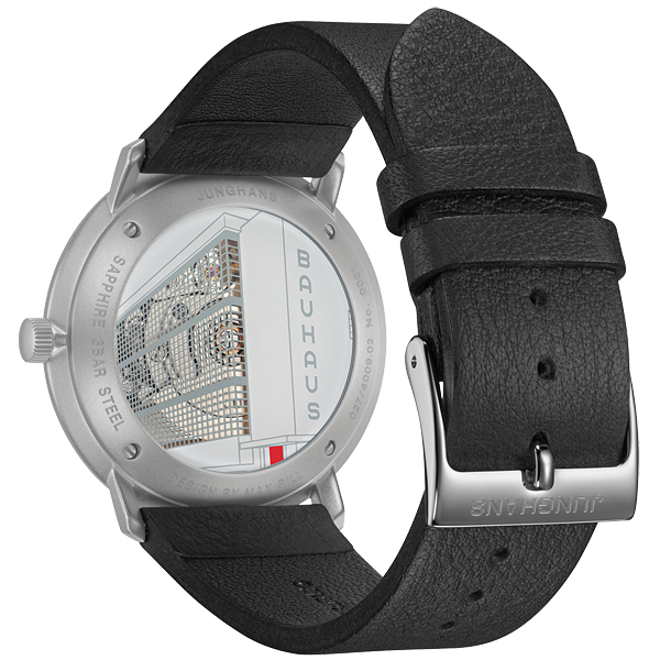 max bill automatic bauhaus　027 4009 02　ユンハンス（JUNGHANS）「マックス・ビル（max bill）」は、ドイツ・バウハウスの哲学を継承した機能美とミニマルデザインの腕時計コレクション。無駄のないフォルムと高い視認性で、時代を超えて愛される名作。東京でユンハンスのマックス・ビルを購入するなら阪急メンズ東京がおすすめ。都内最大級の展示数を誇り、手巻き・自動巻き・クロノスコープなど幅広いラインナップをご覧いただけます。