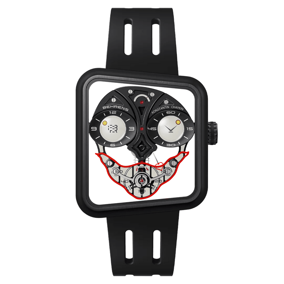 ベーレンス BEHRENS × Konstantin Chaykin Ace of Heart トランプのハートのエースをモチーフにしたユニークなダイヤルデザインの機械式腕時計 カーボンケースを採用したコラボレーションモデル BHR033SCFBK