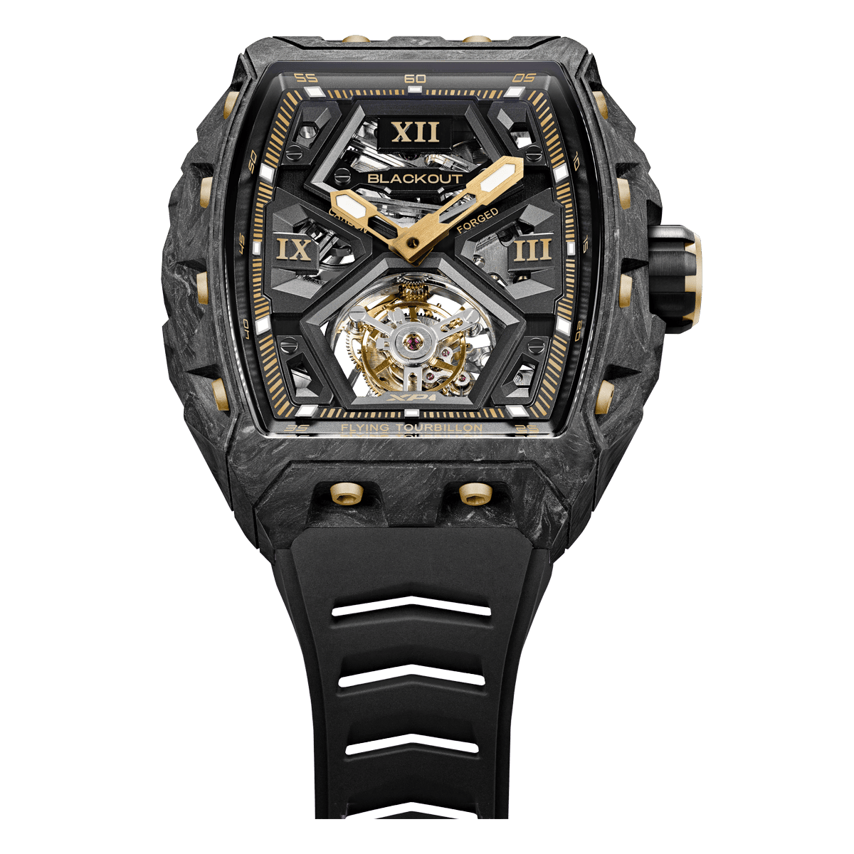XP1 Tourbillon LT Gold / BOXP1TBLTCGD「トゥールビヨンのある生活をもっと身近に｜BLACKOUT WATCHESのXP1が日本初登場で高級時計の常識を覆す」