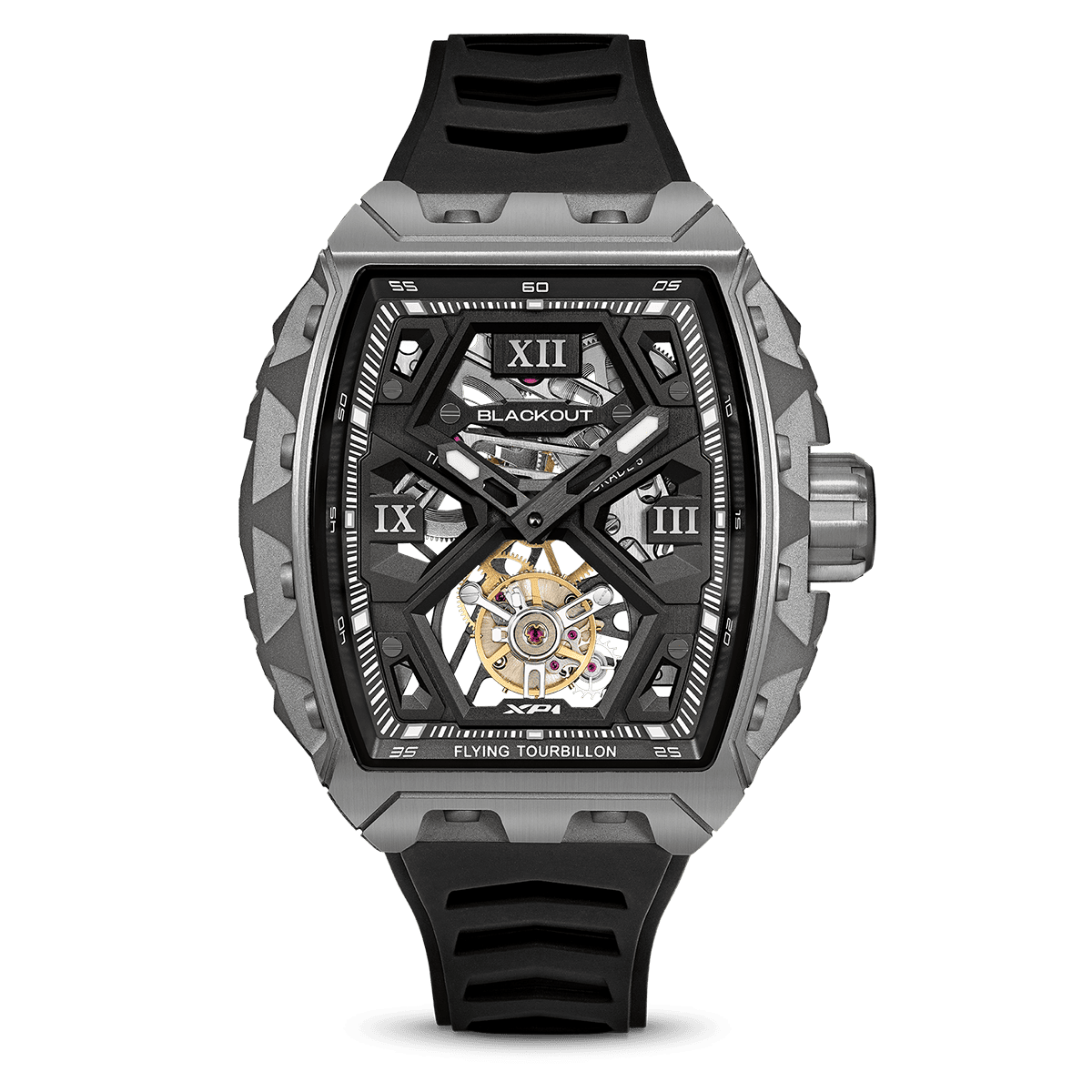 XP1 Tourbillon Titanium Black / BOXP1TBTIBK「ストリートファッションにも合う高級時計｜BLACKOUT WATCHES XP1が日本初上陸でトレンドに敏感な若者から話題」