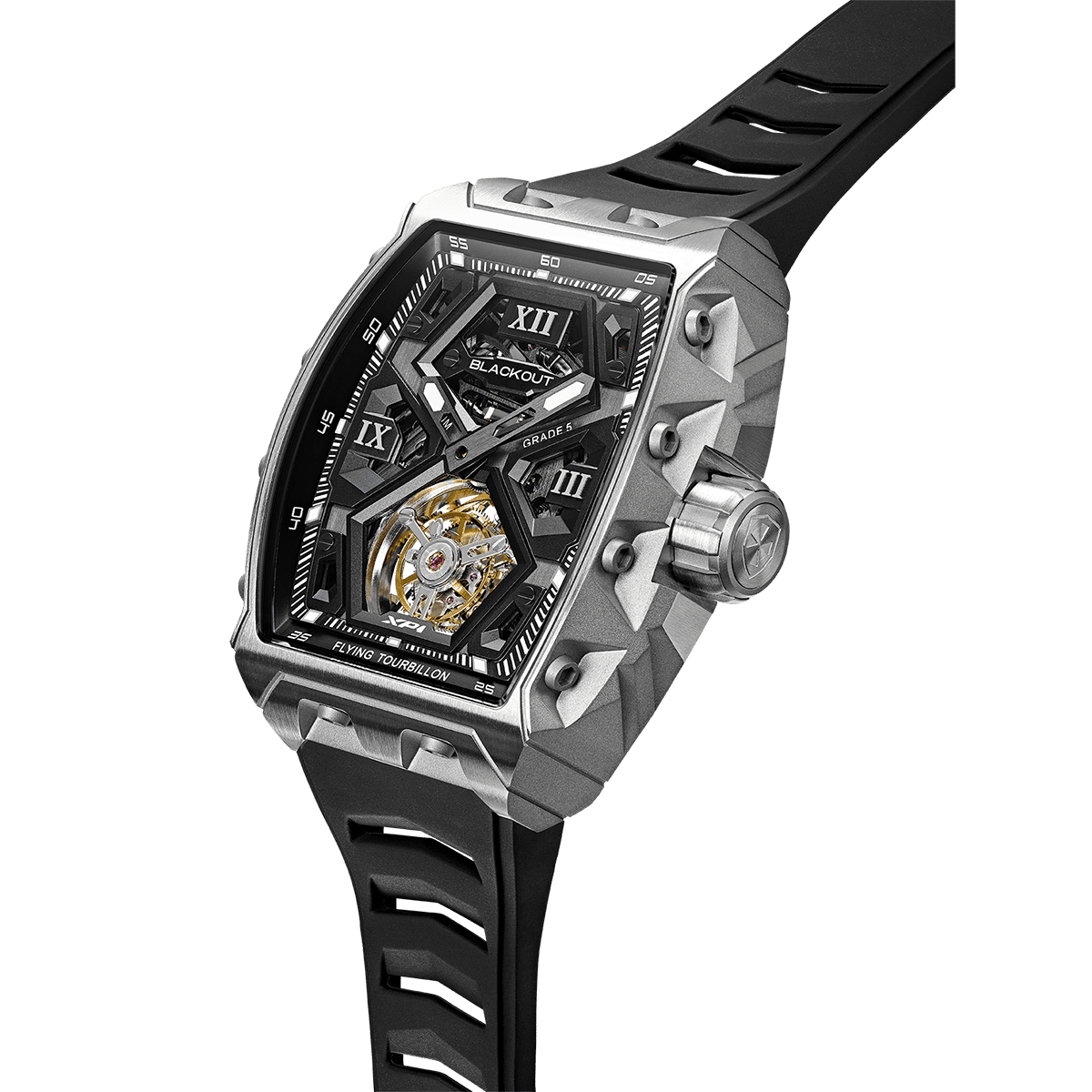 XP1 Tourbillon Titanium Black / BOXP1TBTIBK「BLACKOUT WATCHES XP1 Tourbillonが日本に登場｜初めての高級時計としても選びやすい価格とルックスが魅力」