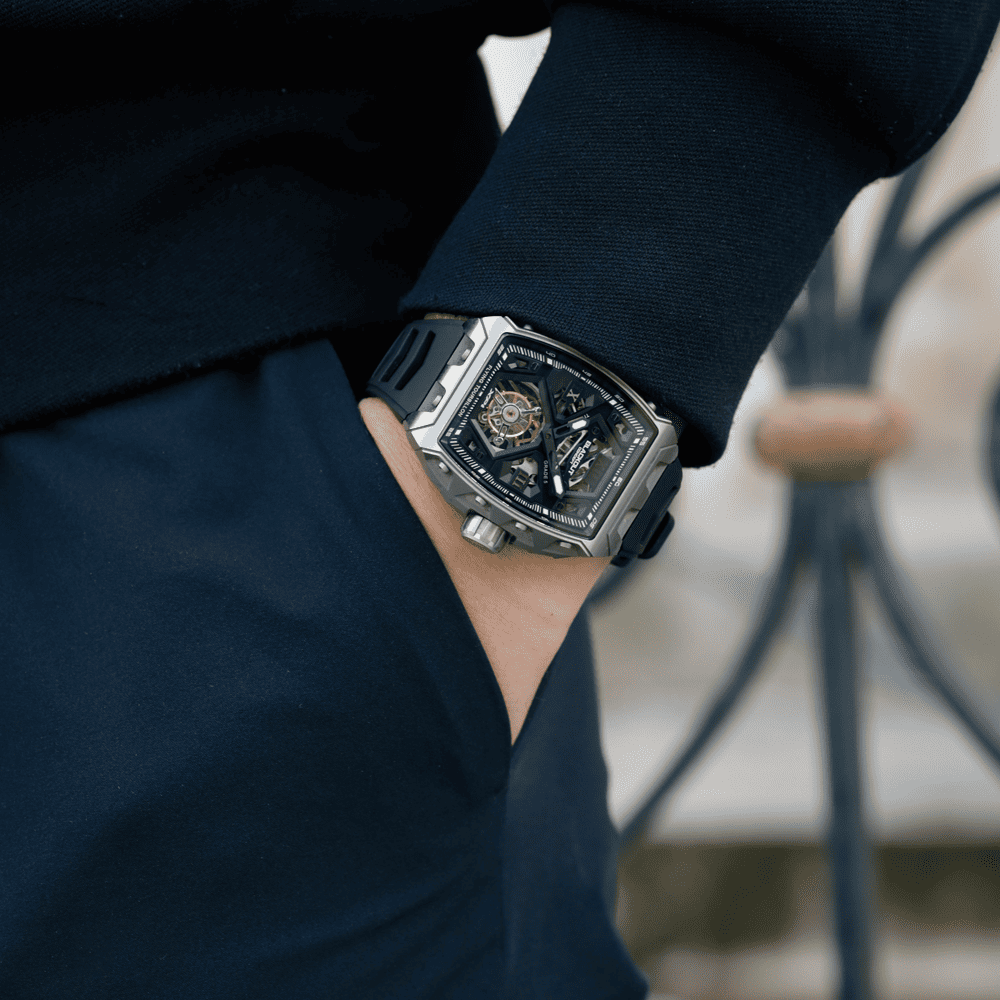 BLACKOUT WATCHES XP1 Tourbillon Titanium Black / BOXP1TBTIBK「BLACKOUT WATCHESが阪急メンズ東京で日本初上陸｜高級感のあるトゥールビヨンが驚きの価格で手に入る」