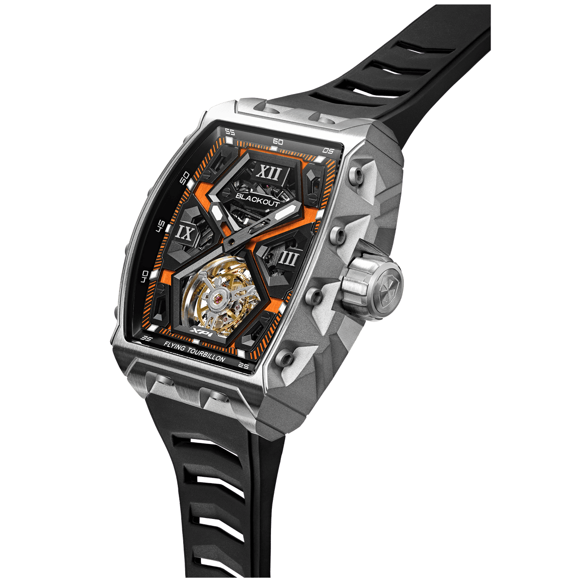  XP1 Tourbillon Titanium Orange / BOXP1TBTIOR「BLACKOUT WATCHES（ブラックアウトウォッチ）が日本初上陸｜スイス×ストリート感が光るトゥールビヨンウォッチで高級時計デビューに最適」