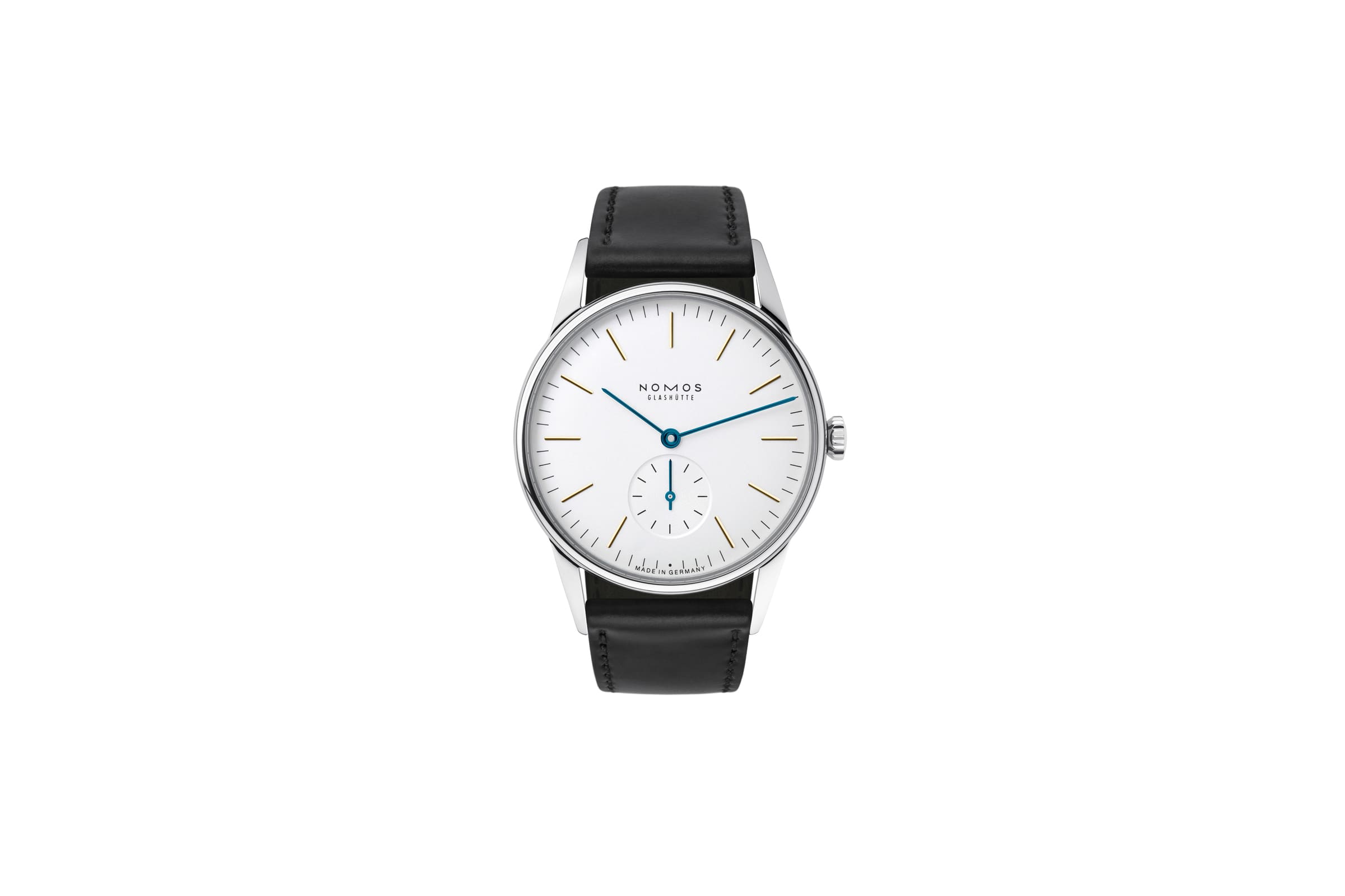 NOMOS Glashütte（ノモス グラスヒュッテ）Orion（オリオン）は、誕生日の贈り物にふさわしい落ち着いた美を湛えた機械式腕時計。しなやかな曲線と抑制されたダイヤルが日常に品格を添え、長く愛せるデザイン性は記念日のギフトとして安心して選べます。