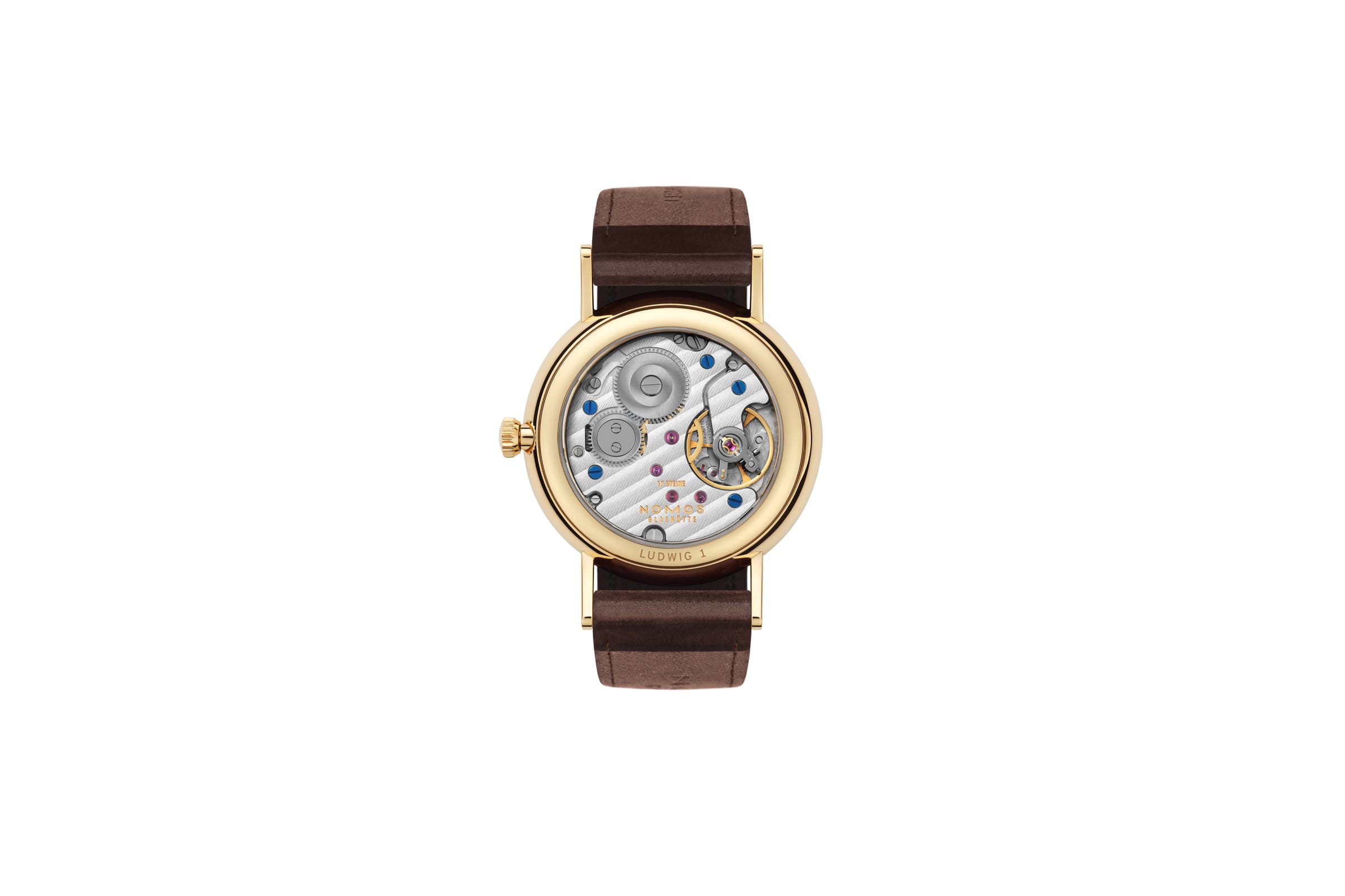 ラドウィッグ ゴールド 33　LD2A2W233上品なドレスウォッチサイズ：華奢な腕にもフィットしやすい33mm径、厚さ6.6mmの薄型設計でスーツ袖にもスマートに収まります。  18K金ケースと美しいディテール：金無垢の輝きに、細やかなローマ数字や青焼き針が高級感を演出。  自社ムーブメントのAlpha搭載：手巻きならではの薄さと精度を兼ね備え、時計好きにも評価が高い唯一無二の存在。  ドイツ時計らしいミニマル＆クラシカル設計：一切の過剰を削ぎ落としたデザインが、長年愛せる品格を保持。