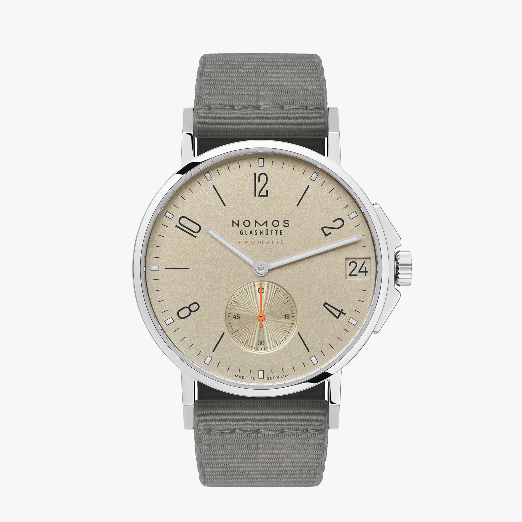 NOMOS アホイ ネオマティック 38 デイト サンド 正面画像 NOMOSGLASHÜTTE＋FORTUNE TIME 表参道ヒルズ店