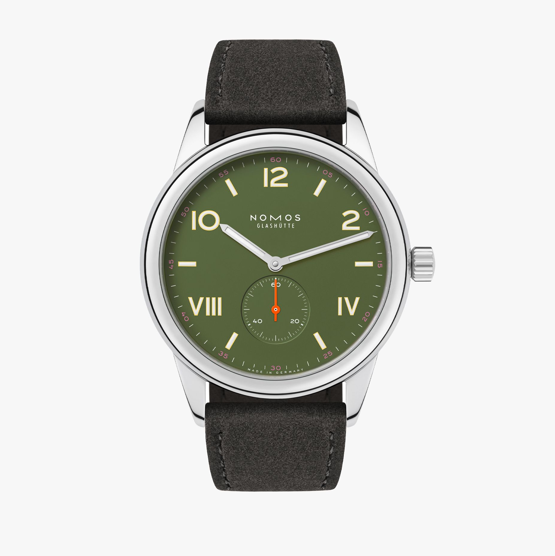 NOMOS クラブ 38 キャンパス オールオリーブ 正面画像 NOMOSGLASHÜTTE＋FORTUNE TIME 表参道ヒルズ店