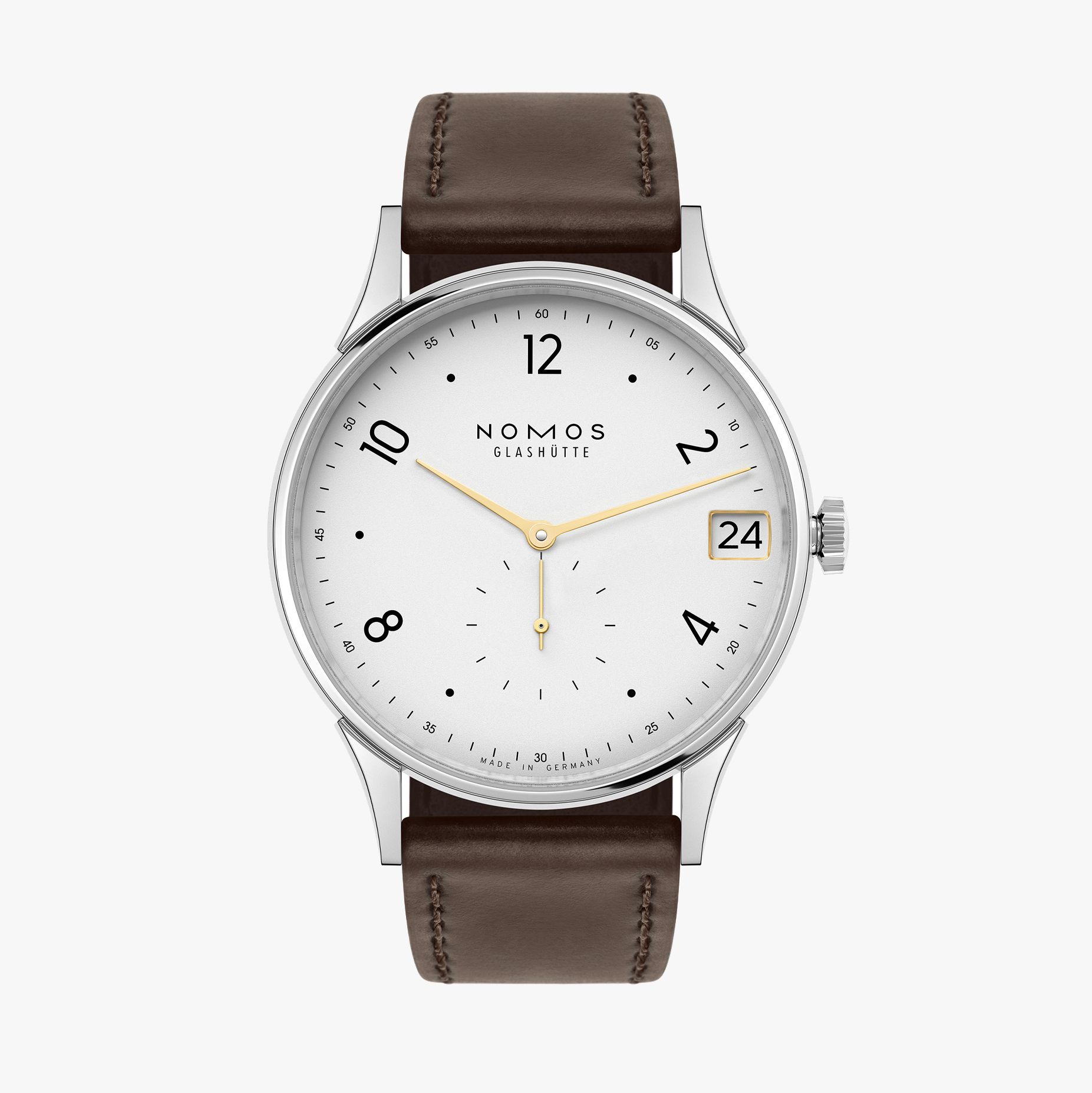 NOMOS ミニマティック 39 デイト ゴールド 正面画像 NOMOSGLASHÜTTE＋FORTUNE TIME 表参道ヒルズ店