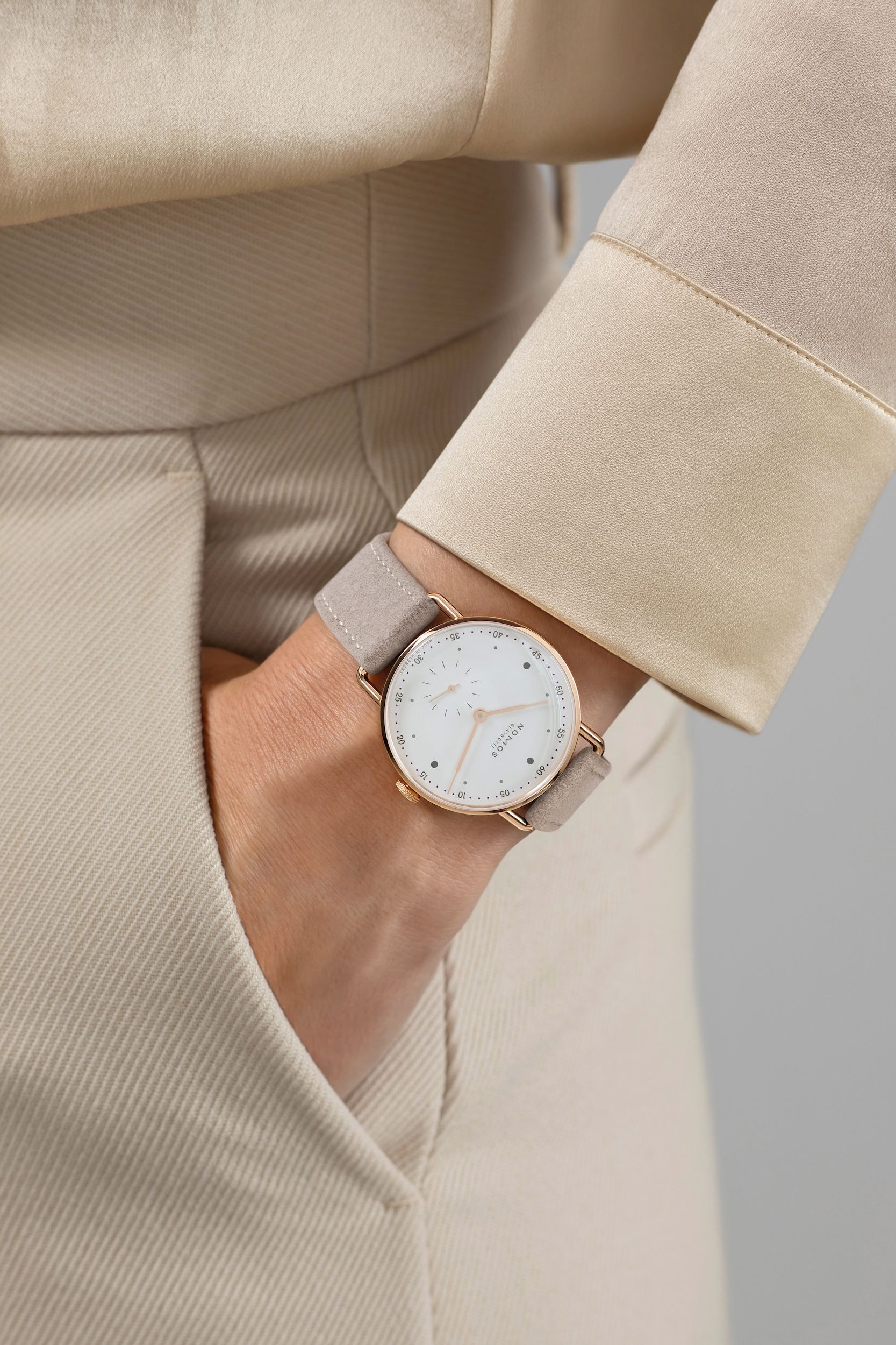 NOMOS メトロ 33 ローズゴールド 着用画像 NOMOSGLASHÜTTE＋FORTUNE TIME 表参道ヒルズ店