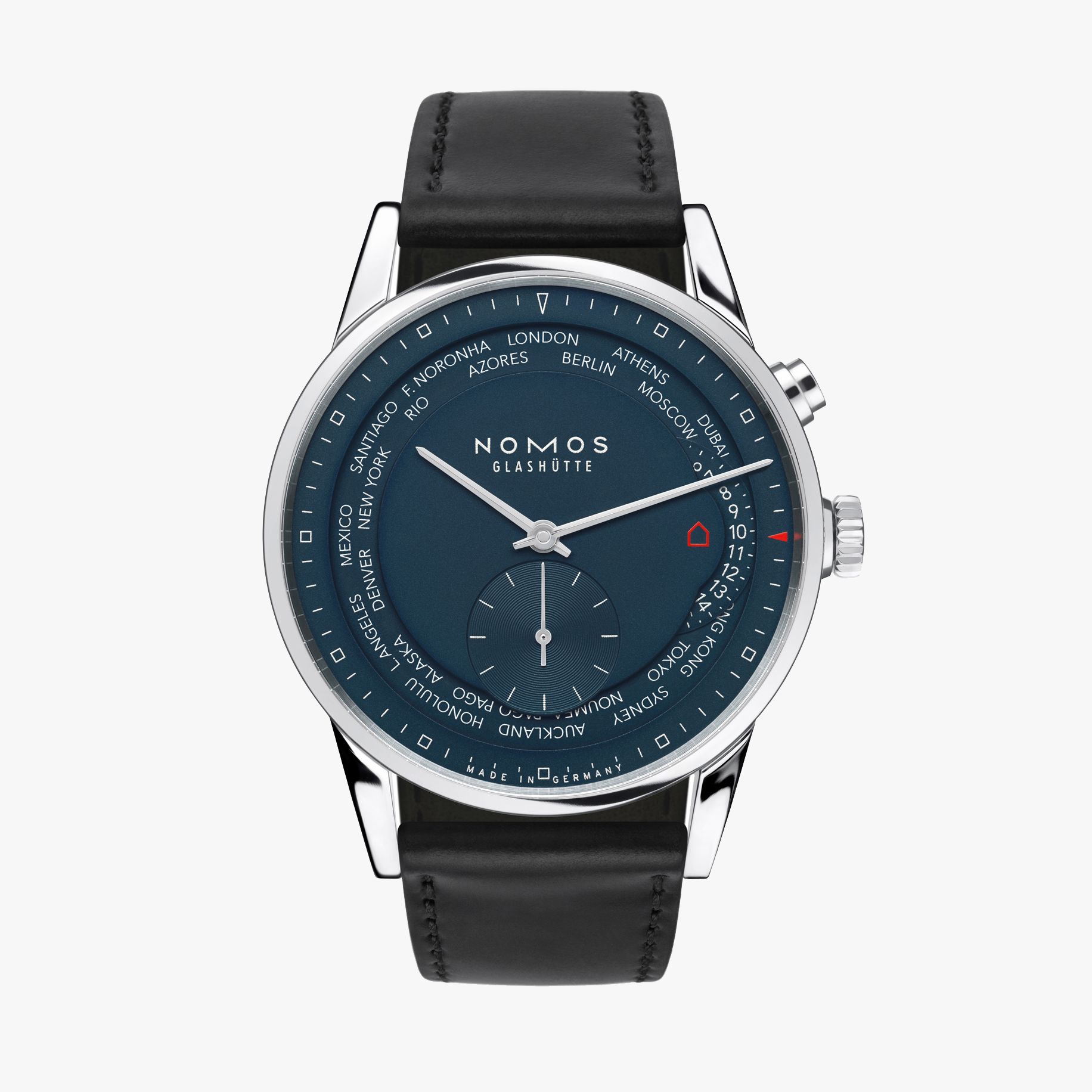 NOMOS チューリッヒ ワールドタイマー ミッドナイトブルー 正面画像 NOMOSGLASHÜTTE＋FORTUNE TIME 表参道ヒルズ店