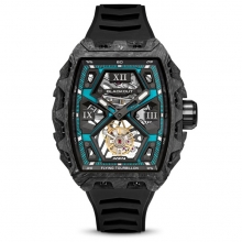 XP1 トゥールビヨン Tourbillon LT Frozen Blue / BOXP1TBLTCFB　⾼品質のアジア製トゥールビヨンを輸⼊し、それをスイス・ジュネーブの自社工房で熟練の職人達の手により再構築。部品はスイスの自社工場で徹底的に検査され、必要に応じて加工された後、現地で組み立て。このプロセスにより、手の届く価格でありながら、スイス製の高級トゥールビヨンにも匹敵するクオリティが実現させました。