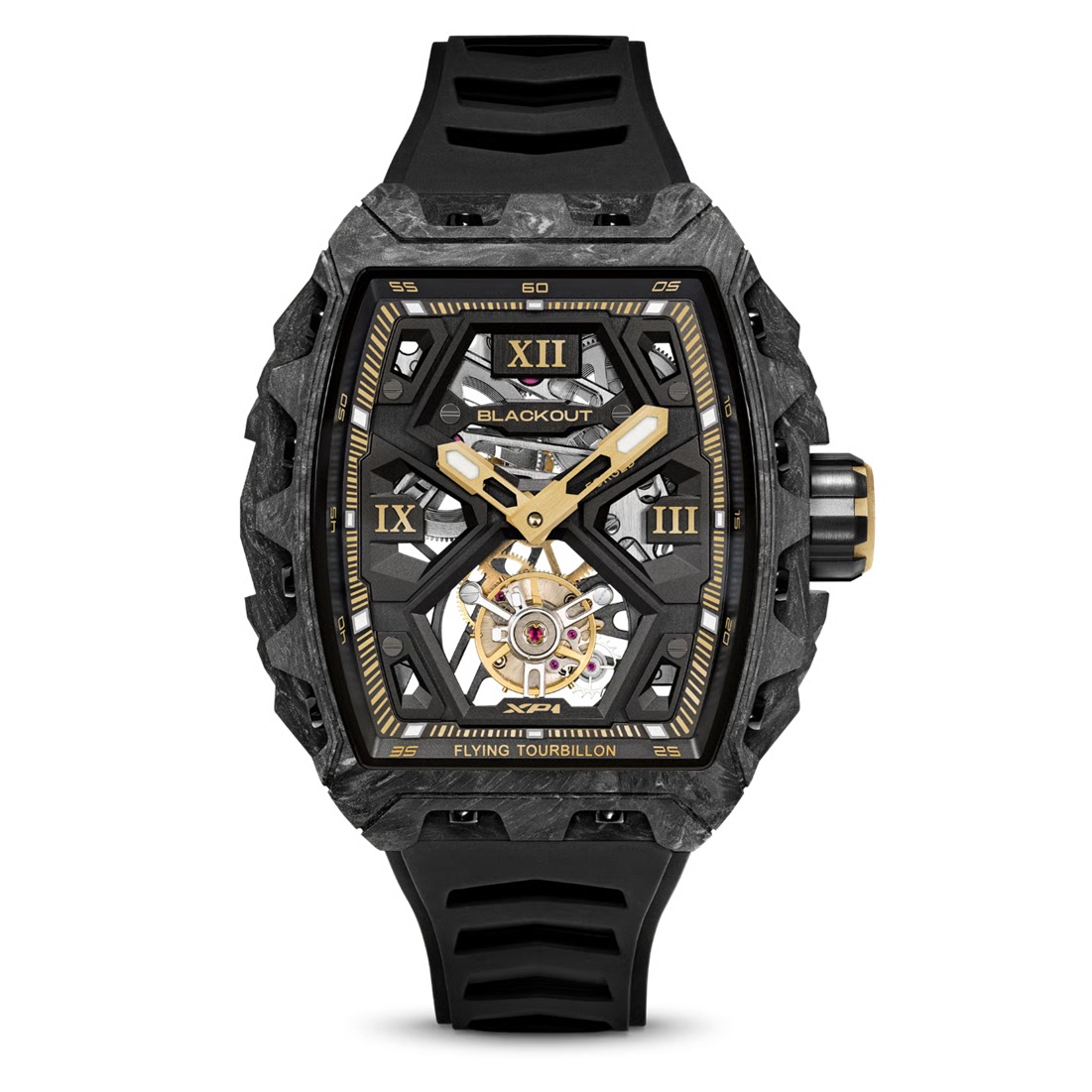 XP1 トゥールビヨン Tourbillon LT Centurion / BOXP1TBLTCGDCN　⾼品質のアジア製トゥールビヨンを輸⼊し、それをスイス・ジュネーブの自社工房で熟練の職人達の手により再構築。部品はスイスの自社工場で徹底的に検査され、必要に応じて加工された後、現地で組み立て。このプロセスにより、手の届く価格でありながら、スイス製の高級トゥールビヨンにも匹敵するクオリティが実現させました。