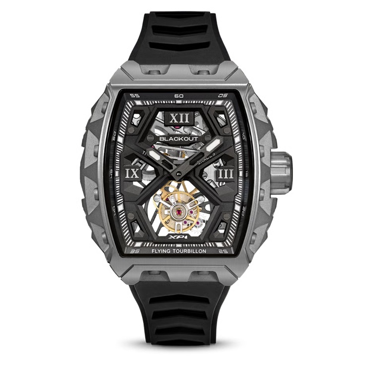 XP1 トゥールビヨン Tourbillon Titanium Black / BOXP1TBTIBK　⾼品質のアジア製トゥールビヨンを輸⼊し、それをスイス・ジュネーブの自社工房で熟練の職人達の手により再構築。部品はスイスの自社工場で徹底的に検査され、必要に応じて加工された後、現地で組み立て。このプロセスにより、手の届く価格でありながら、スイス製の高級トゥールビヨンにも匹敵するクオリティが実現させました。