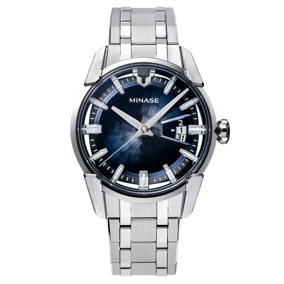 DIVIDO　ディヴァイド　 ブレスレット　見る角度によって表情を変える造形、積み重なる多面体による複雑な輝き。 ディヴァイドはケース上下、4つのラグを分割構造にすることで既成概念を超える立体感とシャープエッジを生み出したタイムピース。あらゆる面とエッジに施されたザラツ研磨、MORE構造メタルブレスレット、ケースインケース構造によるHiZシリーズのアイコニックな存在です。