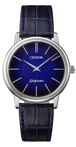 CREDOR(クレドール) 2026新作 漆芸の新たな可能性を探求した薄型メカニカル限定モデルが登場。幾重もの漆の層が織りなす、奥深い青のグラデーションダイヤル。クレドール「ゴールドフェザー 漆芸ダイヤル 限定モデル」