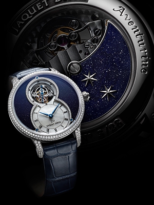 JAQUET DROZ(ジャケ・ドロー) 詩的な星月夜を表す鉱物の輝きが美しい グラン・セコンド トゥールビヨン アベンチュリン