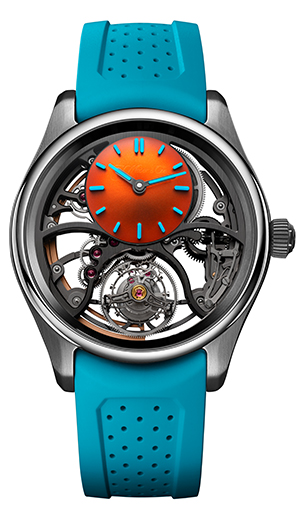 H.Moser & Cie.(H.モーザー) 2025新作 鮮やかなカラーの3モデル。H.モーザー「パイオニア・シリンドリカル トゥールビヨン スケルトン スパイスドアクア」「パイオニア・トゥールビヨン スパイスドアクア」「パイオニア・センターセコンド スパイスドアクア」