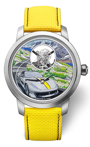 JAQUET DROZ(ジャケ・ドロー) V12時計製造のシンフォニー。ジャケ・ドローのユニークピース「トゥールビヨン プラズマセラミック - オーバーアルプ峠」