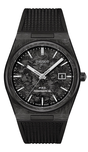 TISSOT(ティソ) 2024新作 人気コレクションPRXに、個性が際立つフォージドカーボンモデルが登場。「ティソ PRX パワーマティック 80 40mm カーボン」