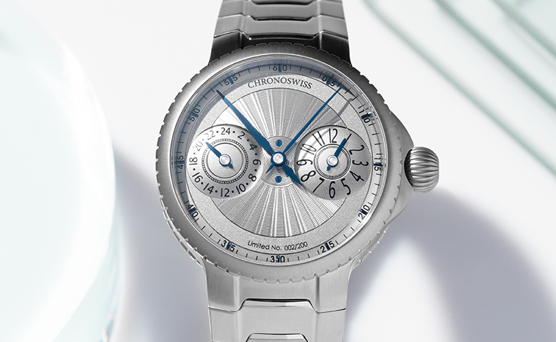 CHRONOSWISS(クロノスイス) 2026新作 クロノスイス「パルス GMT シルバー ギョーシェ」