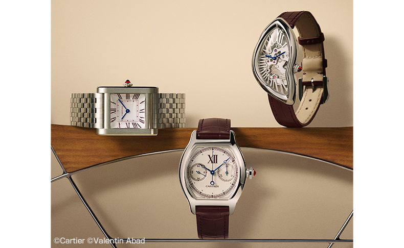 Cartier(カルティエ) 2026新作 「カルティエ プリヴェ」の10作目。「トーチュ」モノプッシャー クロノグラフ、「タンク ノルマル」、「クラッシュ」スケルトン