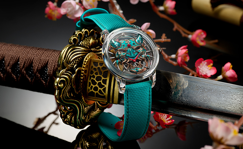 JAQUET DROZ(ジャケ・ドロー) ラスト サムライ（The last Samurai）。ジャケ・ドローから、ユニークピース「トゥールビヨン スケルトン サファイア - BUSHIDO（武士道）」が登場