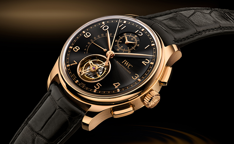 IWC(アイ・ダブリュー・シー) 2025新作 オブシディアンカラーの文字盤を備えた18 ct Armor Gold®のIWC「ポルトギーゼ・ トゥールビヨン・レトログラード・クロノグラフ」が登場