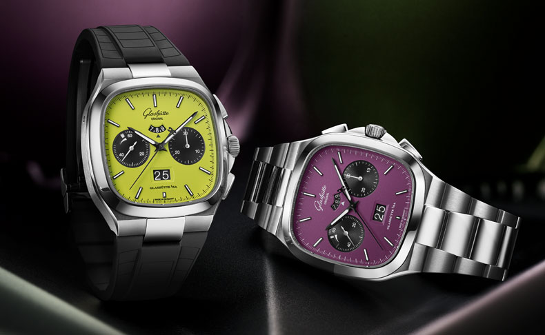 GLASHÜTTE ORIGINAL(グラスヒュッテ・オリジナル) 2025新作 過去と現在を融合した、レトロなフォルムと革新的なカラーの限定モデル。グラスヒュッテ・オリジナル「セブンティーズ・クロノグラフ・パノラマデイト」
