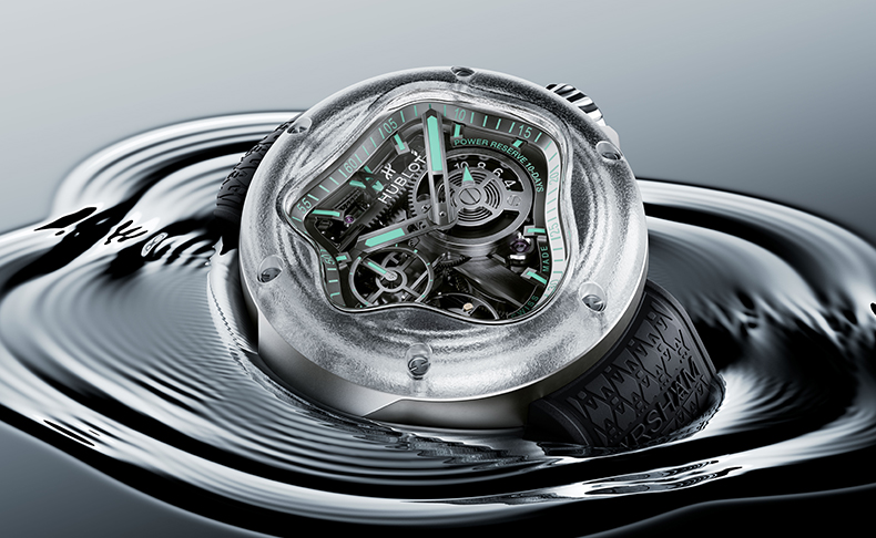 HUBLOT(ウブロ) 2025新作 芸術的な時計製造の流動的な進化。ウブロとダニエル・アーシャムが「MP-17 メカ-10 アーシャム スプラッシュ チタニウム サファイア 」を発表