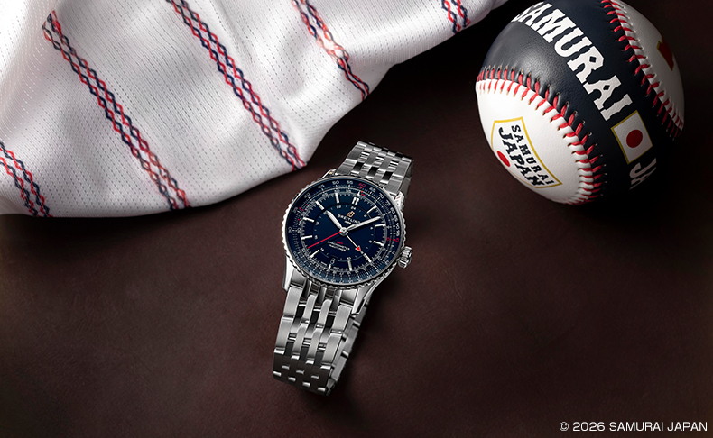 BREITLING(ブライトリング) 2026新作 野球日本代表・侍ジャパンを讃える日本限定モデル。ブライトリング「ナビタイマー オートマチック GMT 41 侍ジャパン リミテッド」