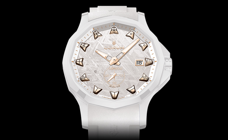 CORUM(コルム) 2026新作 ホワイトトーンで描く、セラミックと隕石にゴールドの意匠を重ねた、アバンギャルドな表情。コルム「アドミラル 42 オートマティック」