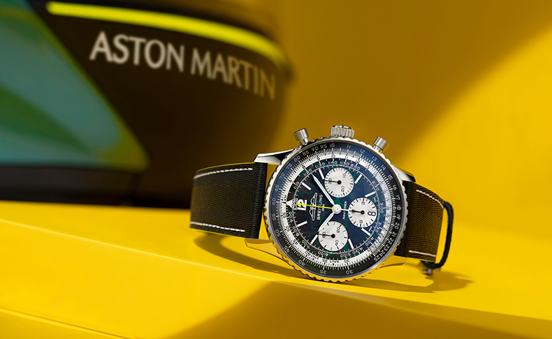 BREITLING(ブライトリング) 2026新作 ブライトリングとアストンマーティン、共通のレガシーに新たな火を灯す。ブライトリング「ナビタイマー B01 クロノグラフ 43 Aston Martin Aramco Formula One™ Team」