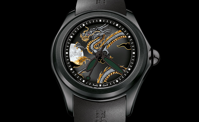 CORUM(コルム) 2026新作 夜に光を纏い覚醒するドラゴン ― ドーム型風防が描き出す幻想的なドラゴンウォッチ。コルム「バブル 47 ドラゴン オートマティック」