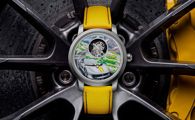 JAQUET DROZ(ジャケ・ドロー) V12時計製造のシンフォニー。ジャケ・ドローのユニークピース「トゥールビヨン プラズマセラミック - オーバーアルプ峠」