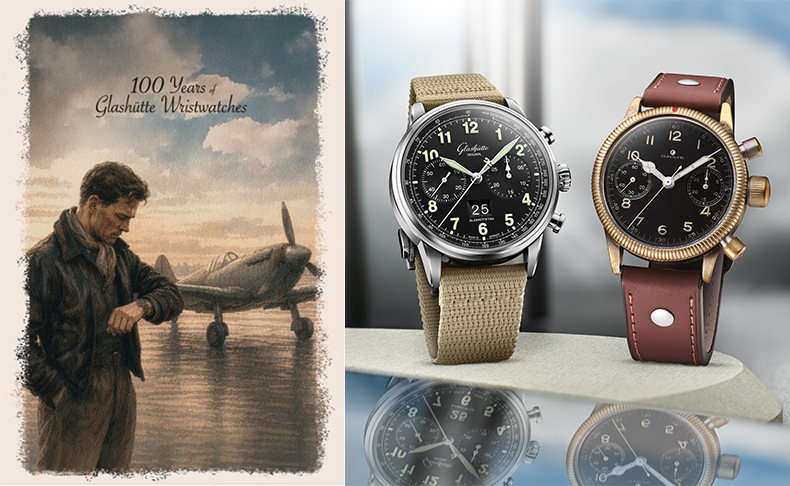 GLASHÜTTE ORIGINAL(グラスヒュッテ・オリジナル) グラスヒュッテ・オリジナル、グラスヒュッテ腕時計 100 周年を祝う。The Flyer：UROFA キャリバー59 クロノグラフ