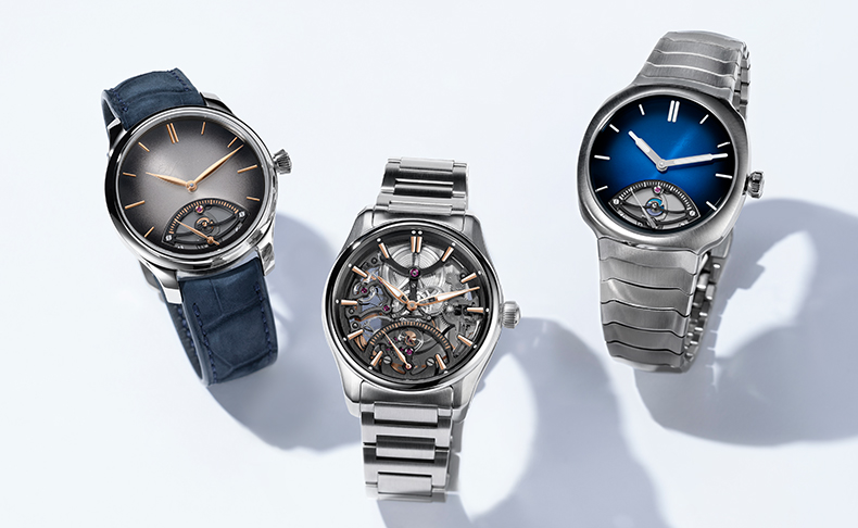 H.Moser & Cie.(H.モーザー) 2026新作 ひとつのコンプリケーション。3つの個性。H.モーザー「パイオニア・スケルトン レトログラード セコンド」「ストリームライナー・レトログラード セコンド」「エンデバー・レトログラード セコンド」