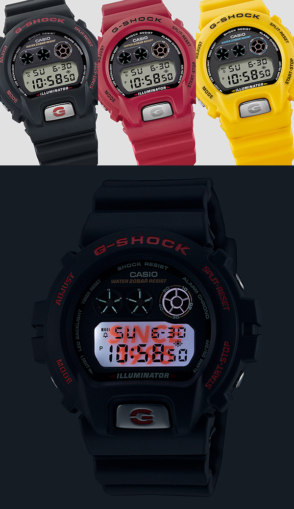 G-SHOCK(ジーショック) 2025新作 「DW-6900」シリーズ誕生30周年を記念した“G-SHOCK”。シリーズ初のカラーバリエーションモデルの色合いを再現