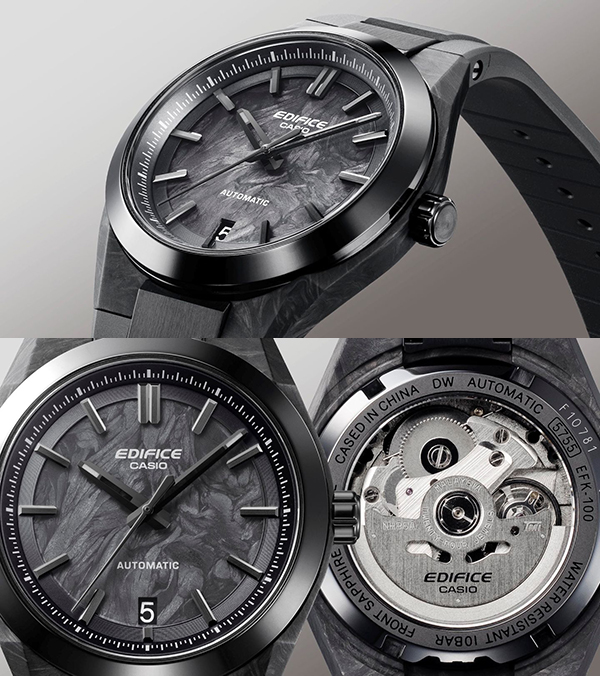 EDIFICE(エディフィス) 2025新作 強靭で軽量なフォージドカーボンを採用した、エディフィス「EFK-100XPB/EFK-100YCD」