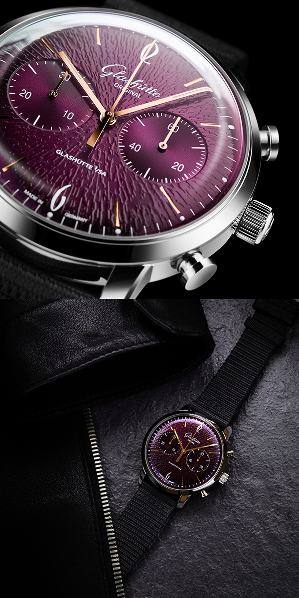 GLASHÜTTE ORIGINAL(グラスヒュッテ・オリジナル) 2026新作 きらめくパープルの文字盤が時を刻む。グラスヒュッテ・オリジナル「シックスティーズ・クロノグラフ・アニュアルエディション」