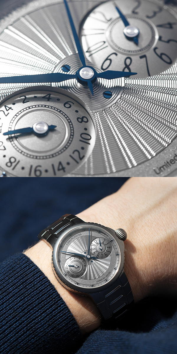 CHRONOSWISS(クロノスイス) 2026新作 クロノスイス「パルス GMT シルバー ギョーシェ」