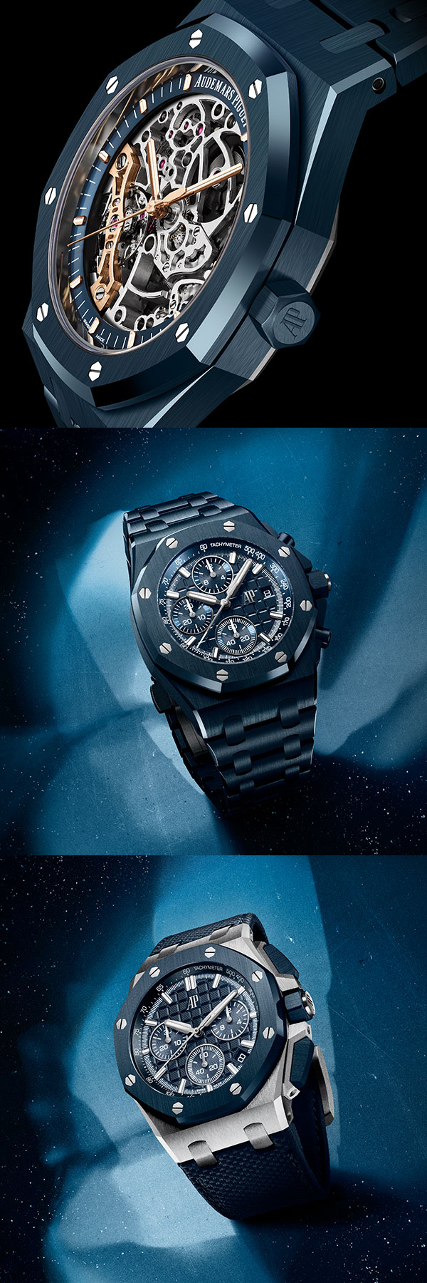 AUDEMARS PIGUET(オーデマ ピゲ) 2025新作 ジュウ渓谷の空をイメージした革新的なセラミックカラーが登場。オーデマ ピゲ「ロイヤル オーク ダブル バランスホイール オープンワーク」「ロイヤル オーク オフショア クロノグラフ」