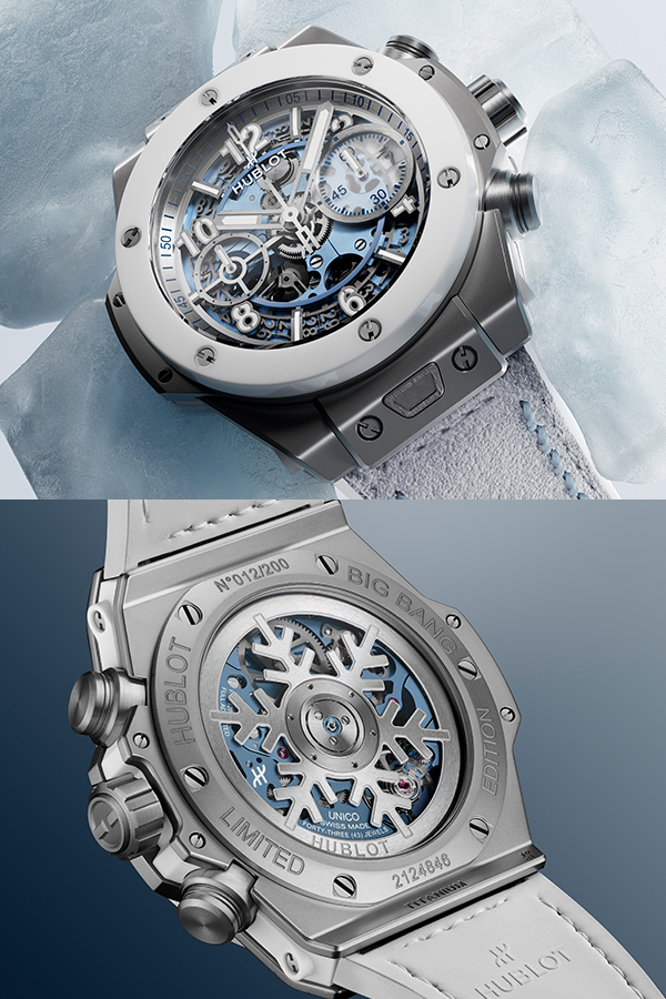 HUBLOT(ウブロ) 2025新作 冬の精神を宿した2つの時計を発表。ウブロ「ビッグ・バン ウニコ ウィンター サファイア」「ビッグ・バン ウニコ ウィンター チタニウム セラミック」